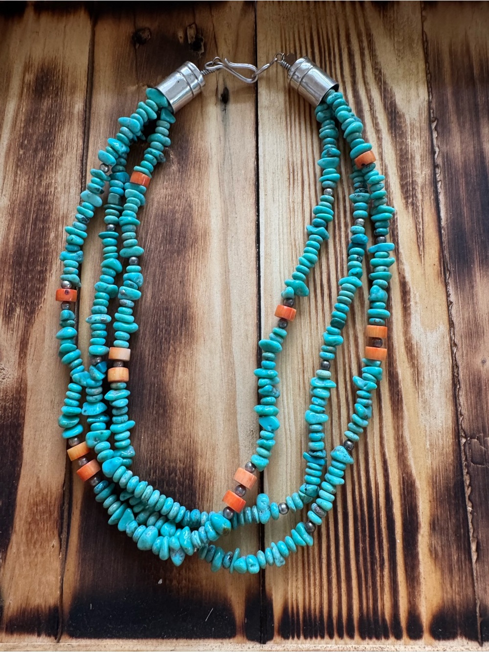 Vintage Turquoise Multi-Strand Beaded Necklace